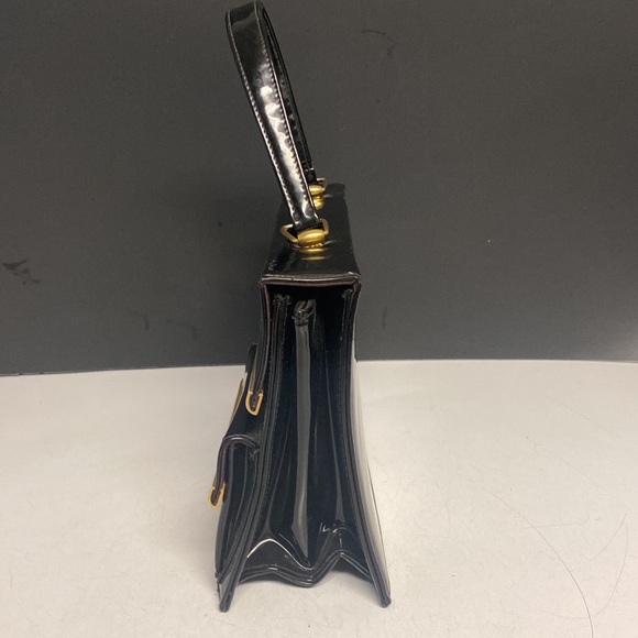 MEYER’S Black Vinyl Flap Satchel Expandable Purse - Picture 10 of 17